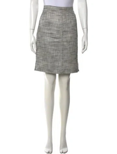 Pre-owned Max Mara Tweed Pattern Knee-length Skirt In Grey