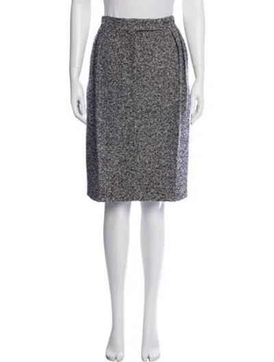 Pre-owned Max Mara Tweed Pattern Knee-length Skirt In Neutral