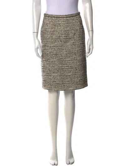 Pre-owned Max Mara Tweed Pattern Knee-length Skirt In Neutral