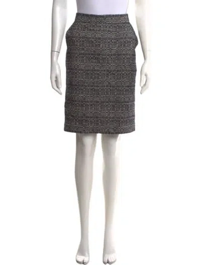 Pre-owned Max Mara Tweed Pattern Knee-length Skirt W/ Tags In Blue