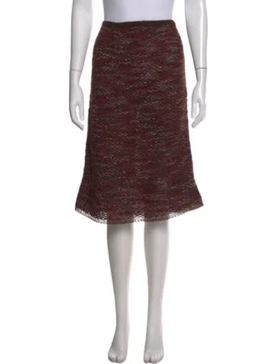 Pre-owned Max Mara Tweed Pattern Midi Length Skirt In Multi