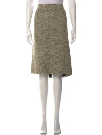 Pre-owned Max Mara Tweed Pattern Midi Length Skirt W/ Tags In Neutral