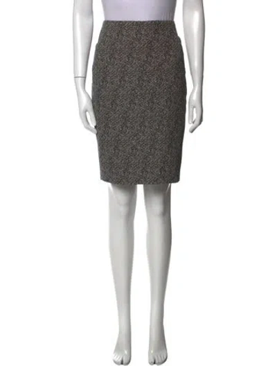 Pre-owned Max Mara Tweed Pattern Mini Skirt In Black