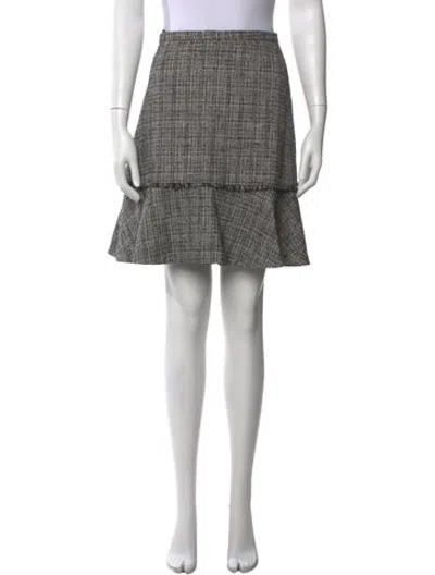 Pre-owned Max Mara Tweed Pattern Mini Skirt In Black