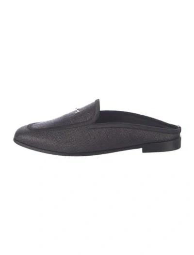 Pre-owned Max Mara Tweed Pattern Mules In Blue