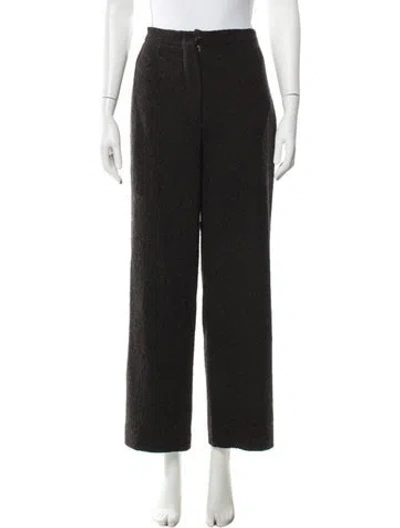 Pre-owned Max Mara Tweed Pattern Straight Leg Pants In Black