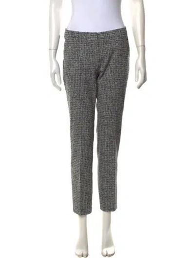 Pre-owned Max Mara Tweed Pattern Straight Leg Pants In Blue