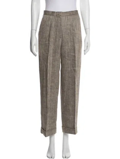 Pre-owned Max Mara Tweed Pattern Straight Leg Pants In Multicolor