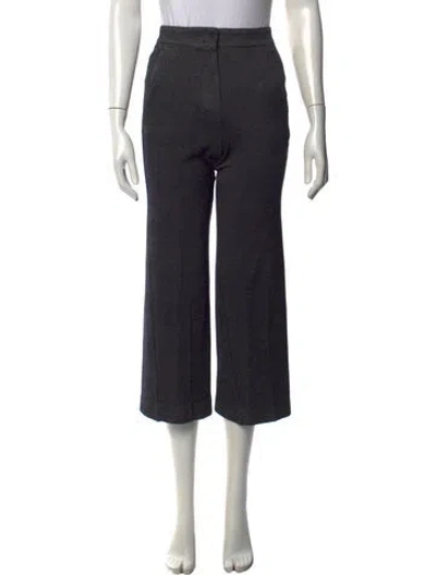 Pre-owned Max Mara Tweed Pattern Wide Leg Pants In Grey