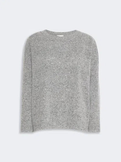 Max Mara Tweed-effect Wool And Silk Blend Jumper In Gray