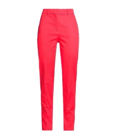 Max Mara Twill Stretch Pants In Red