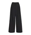 Max Mara Twill Wide-leg Trousers In Black