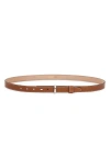 Max Mara Twin Fastening Leather Belt In Amber Brown