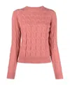 Max Mara Twisted Knitted Cashmere Pullover In Pink