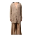 Max Mara Twisted Knitted Cashmere Wool Cardigan In Brown