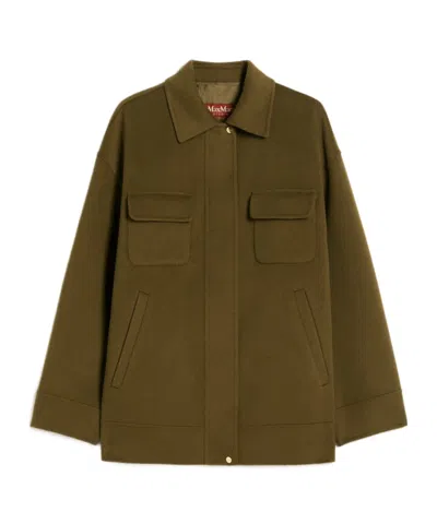 Max Mara Two-in-one Wool And Silk Quilted Jacket In Green