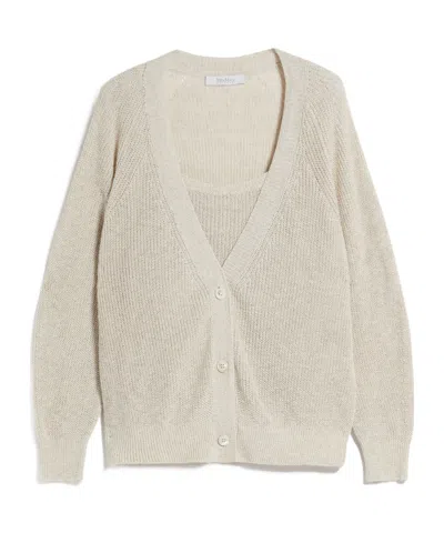 Max Mara Two-piece Combined Rib Sweater In Nude