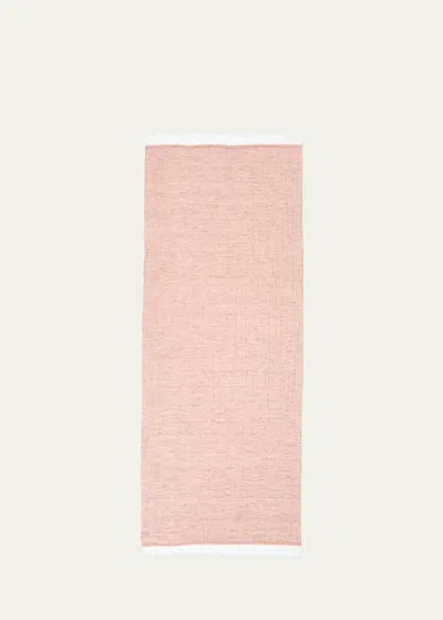 Max Mara Two-tone Fringe Flax Scarf In Pink