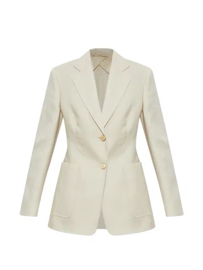 Max Mara Two-button Patch-pocket Jacket In White