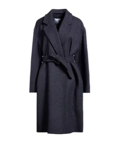 Max Mara Two-color Wool Coat In Animal Print
