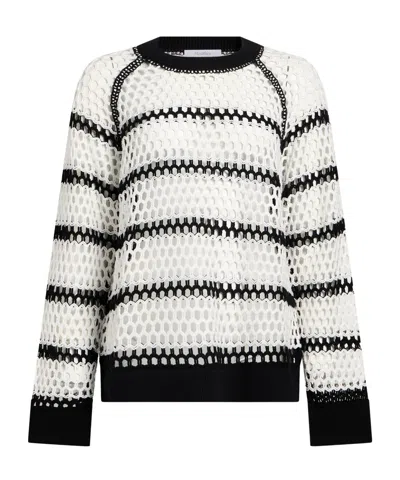 Max Mara Twotone Knit Top In Black