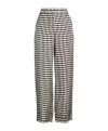 Max Mara Flared Printed Silk Trousers In Gray