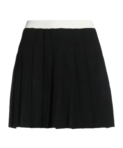 Max Mara Two-tone Pleated Knit Skirt In Black