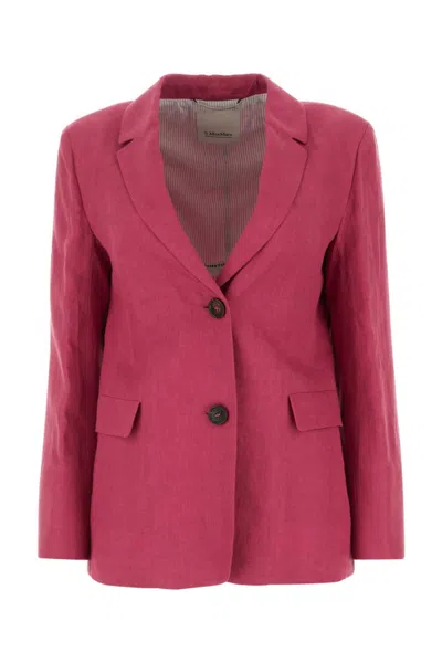 Max Mara Tyrian Purple Linen Sofia Blazer
