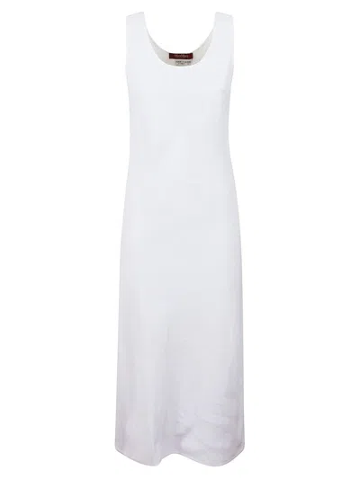 Max Mara U-neck Sleeveless Dress In Bianco