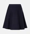 Max Mara Ubalda Virgin Wool Miniskirt In Blue