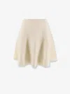Max Mara Virgin Wool Knit Midi Skirt In White