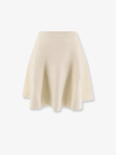 Max Mara Ubalda Virgin Wool Skirt In White