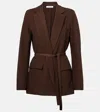 Max Mara Uberta Cotton-blend Jacquard Jersey Blazer In Brown