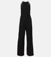 Max Mara Ubi Silk Satin-trimmed Jersey Jumpsuit In Black