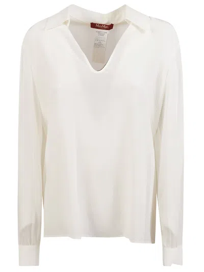 Max Mara V-neck Cashmere Jumper In White