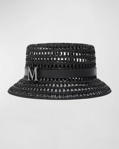 Max Mara Uccio Belted Bucket Hat In 002 Black