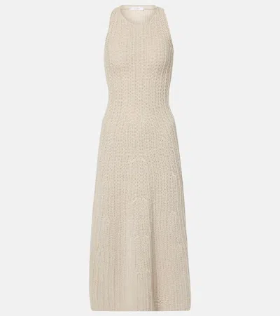 Max Mara Maxikleid Uccio Aus Leinen Und Baumwolle In Beige