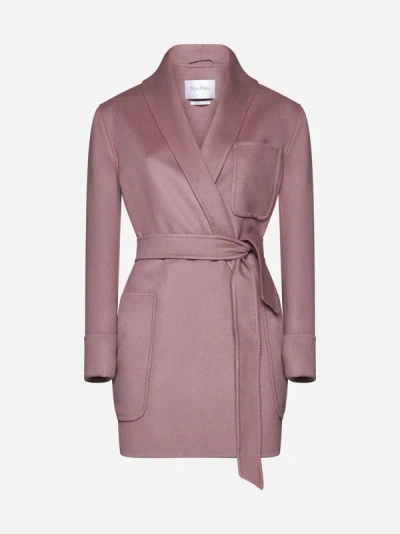 Max Mara Deconstructed Jacket In Wool And Cashmere In Pink