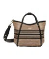 Max Mara Jacquard Raffia Fabric Extra-small Marine Bag In Black
