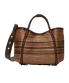 Max Mara Jacquard Raffia-effect Fabric Small Marine Bag In Brown