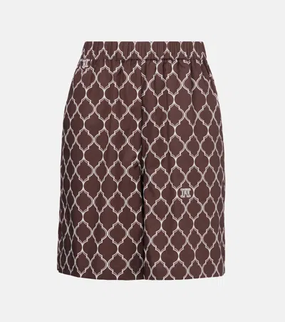 Max Mara Ulutato High-rise Cotton Bermuda Shorts In Brown