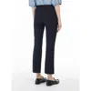 Max Mara Cropped Slim-fit Twill Pants With Mid-rise Waist In Blue