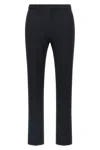 Max Mara Cropped Slim-fit Twill Pants With Mid-rise Waist In Blue