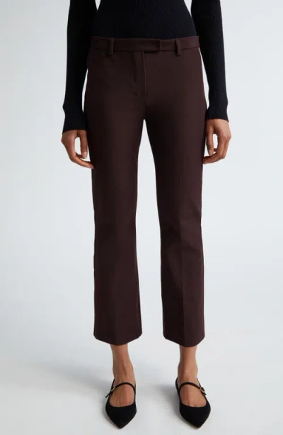 Max Mara Umanita Stretch Twill Ankle Pants In Dark Red