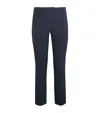 Max Mara Cropped Slim-fit Twill Pants With Mid-rise Waist In Blue