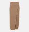 Max Mara Lvr Exclusive Wool Blend Knit Midi Skirt In Beige