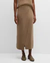 MAX MARA UMBRIA WOOL-CASHMERE MIDI SKIRT