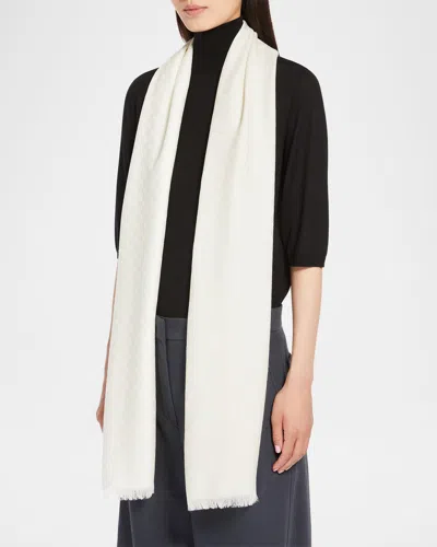 Max Mara Umes Monogram-print Wool Scarf In Neutral