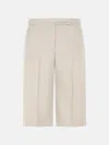 Max Mara Wool Tailored Shorts Pleats Buttoned Back Pockets In Sand
