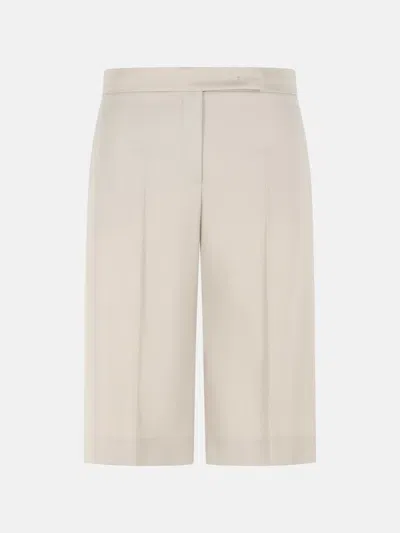 Max Mara Wool Tailored Shorts Pleats Buttoned Back Pockets In Multi